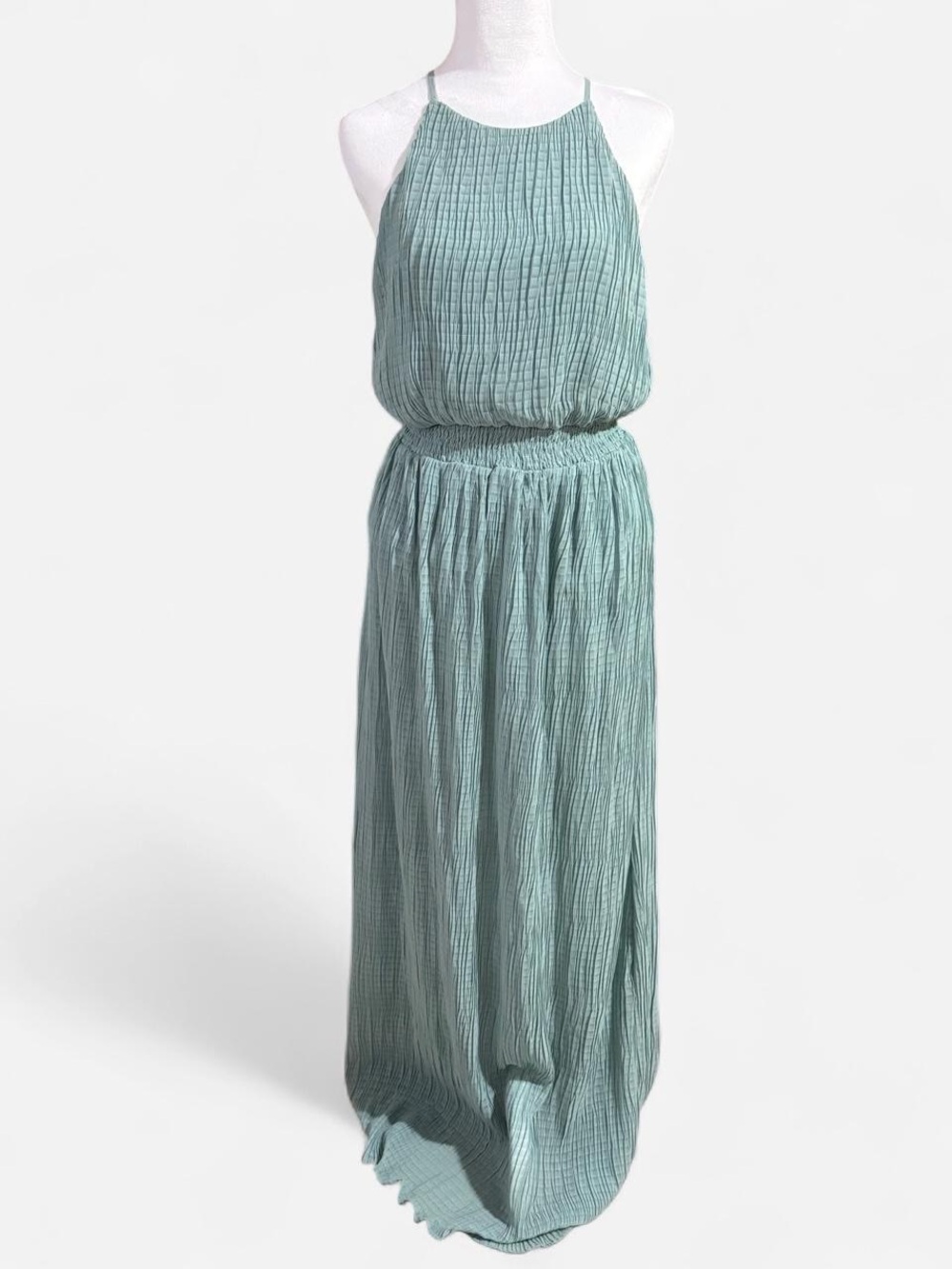 ASTR the Label Sea Foam Halter Maxi Dress